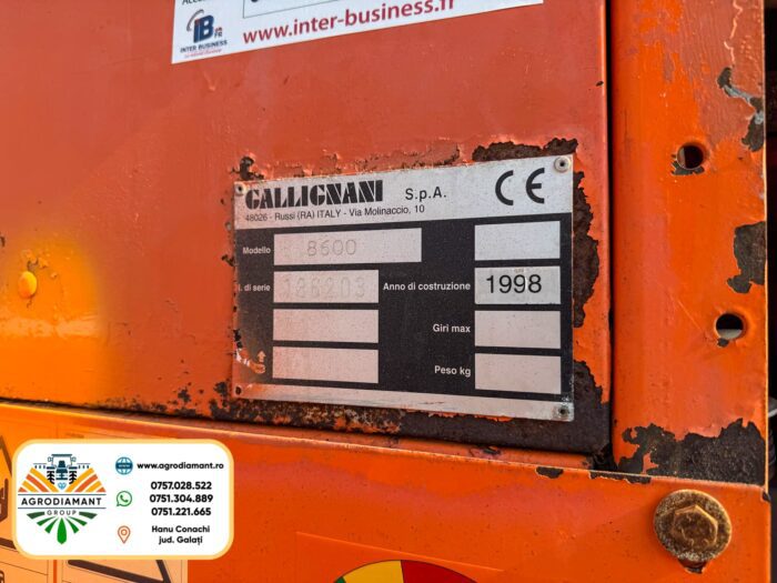 GALLIGNANI 8600 - Ață - 70CP - Presa baloți rotunzi - imagine 18