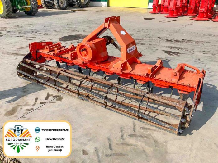 Grapă rotativa KUHN 3.0m + tăvălug coardă - 100CP - Freza rotativă - imagine 2
