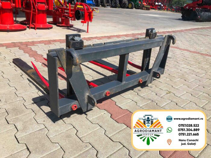 Set lame + furci pentru paleți 120x80x40 pentru încărcătoare frontale cu prindere EURO - imagine 3