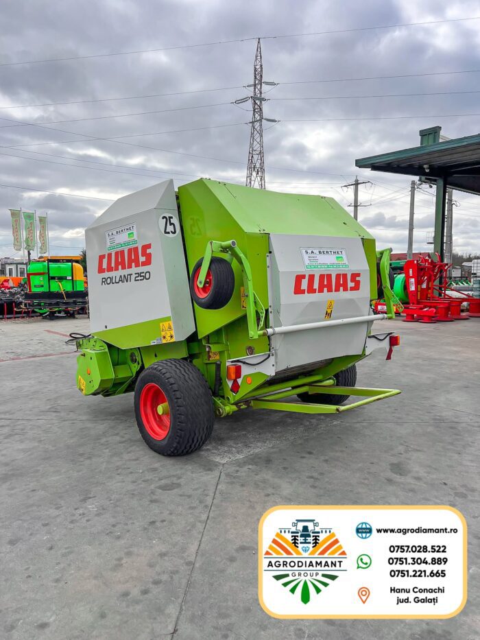 Claas ROLLANT 250 - 2004 - Ață & Plasă - Pick-up 2.1m - 80CP - Presa baloți rotunzi - imagine 2