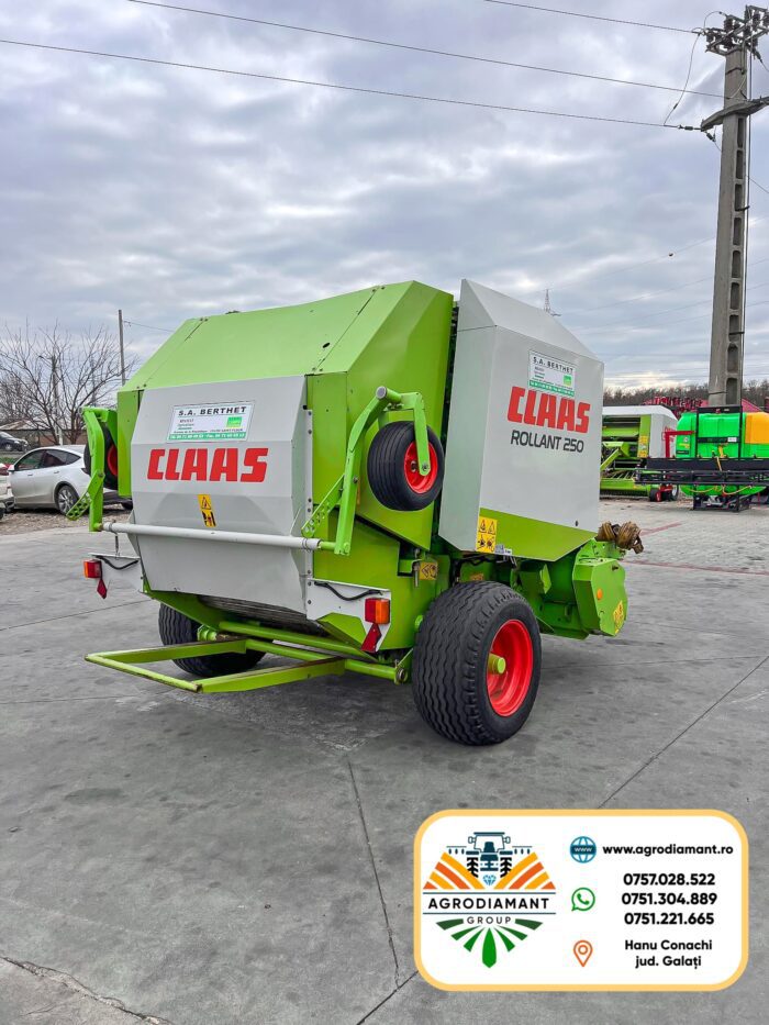 Claas ROLLANT 250 - 2004 - Ață & Plasă - Pick-up 2.1m - 80CP - Presa baloți rotunzi - imagine 3