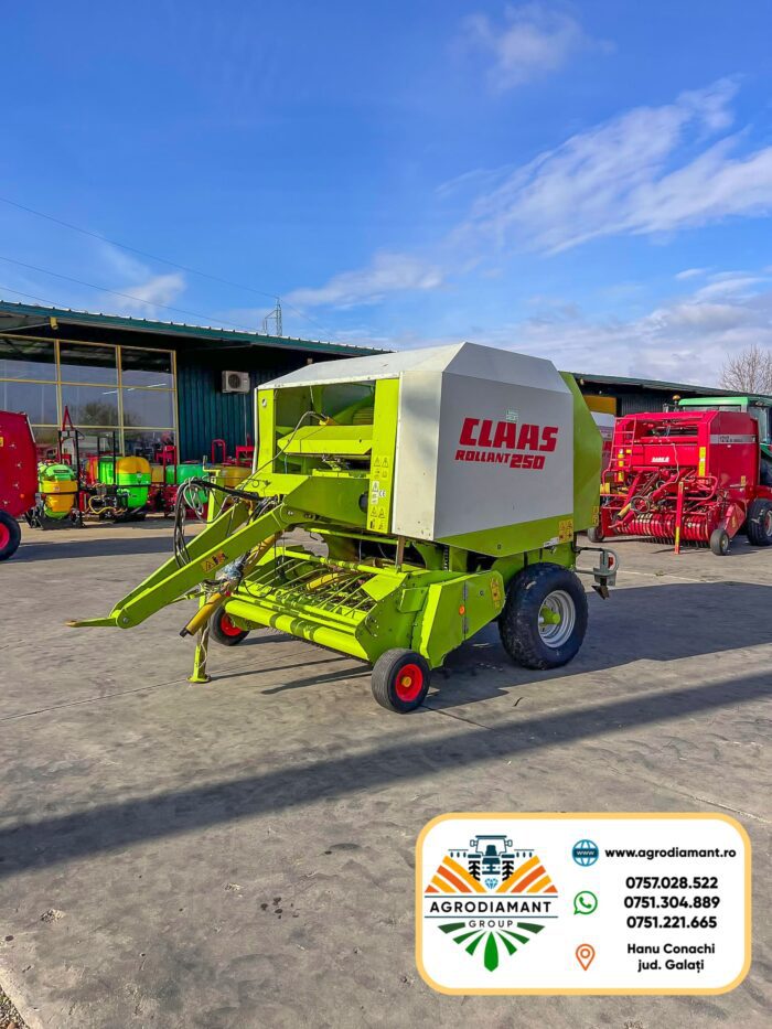 Claas ROLLANT 250 - 2000 - Ață - Pick-up 1.8m - 80CP - Presa baloți rotunzi