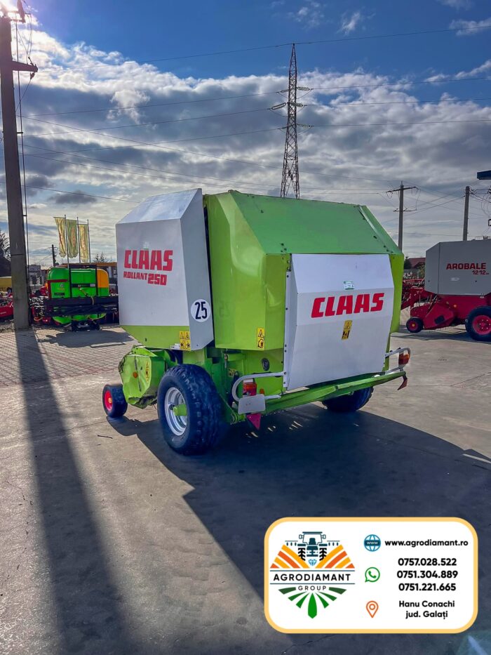 Claas ROLLANT 250 - 2000 - Ață - Pick-up 1.8m - 80CP - Presa baloți rotunzi - imagine 3