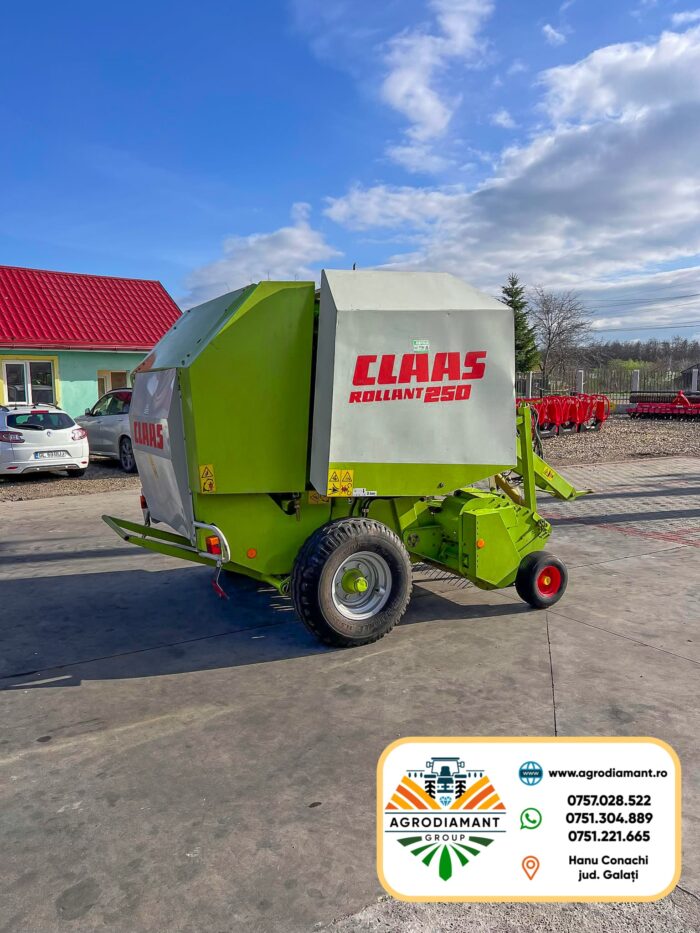 Claas ROLLANT 250 - 2000 - Ață - Pick-up 1.8m - 80CP - Presa baloți rotunzi - imagine 4