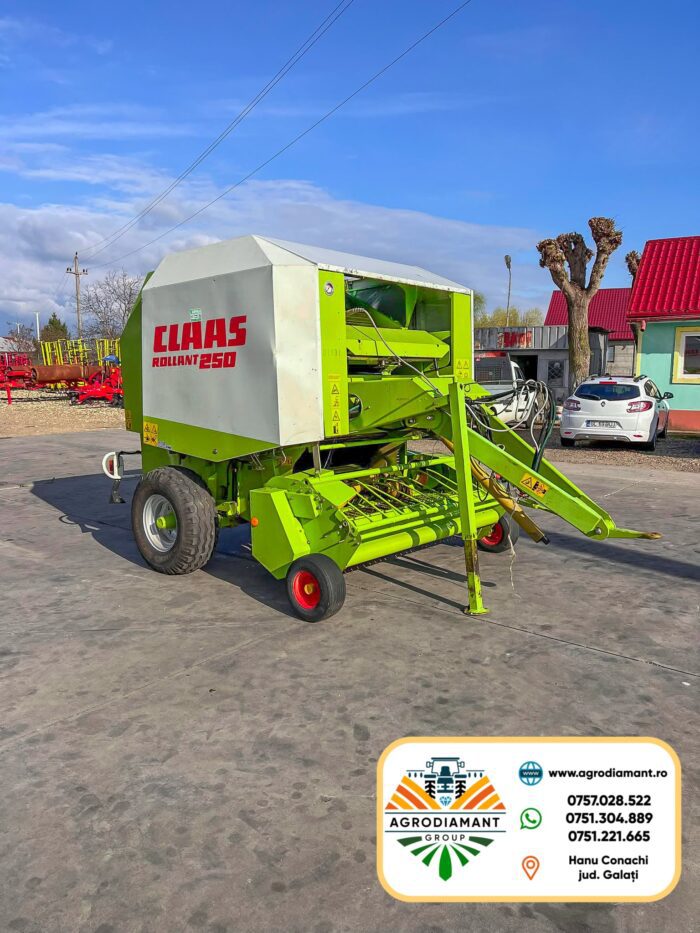 Claas ROLLANT 250 - 2000 - Ață - Pick-up 1.8m - 80CP - Presa baloți rotunzi - imagine 2