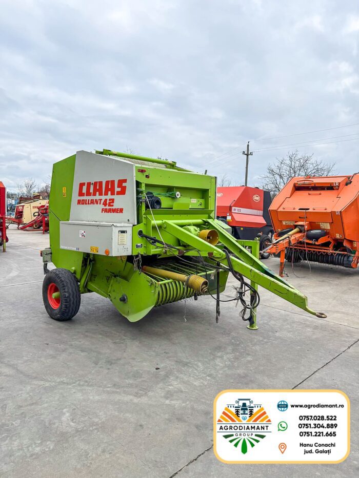 Claas ROLLANT 42 FARMER - Ață - Pick-up 1.4m - 55CP - 1995 - Presa baloți rotunzi