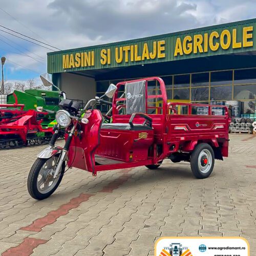 Triciclu Tricicletă electrică cargo TUK TUK cu benă basculabilă și 2 locuri RAY-TECH