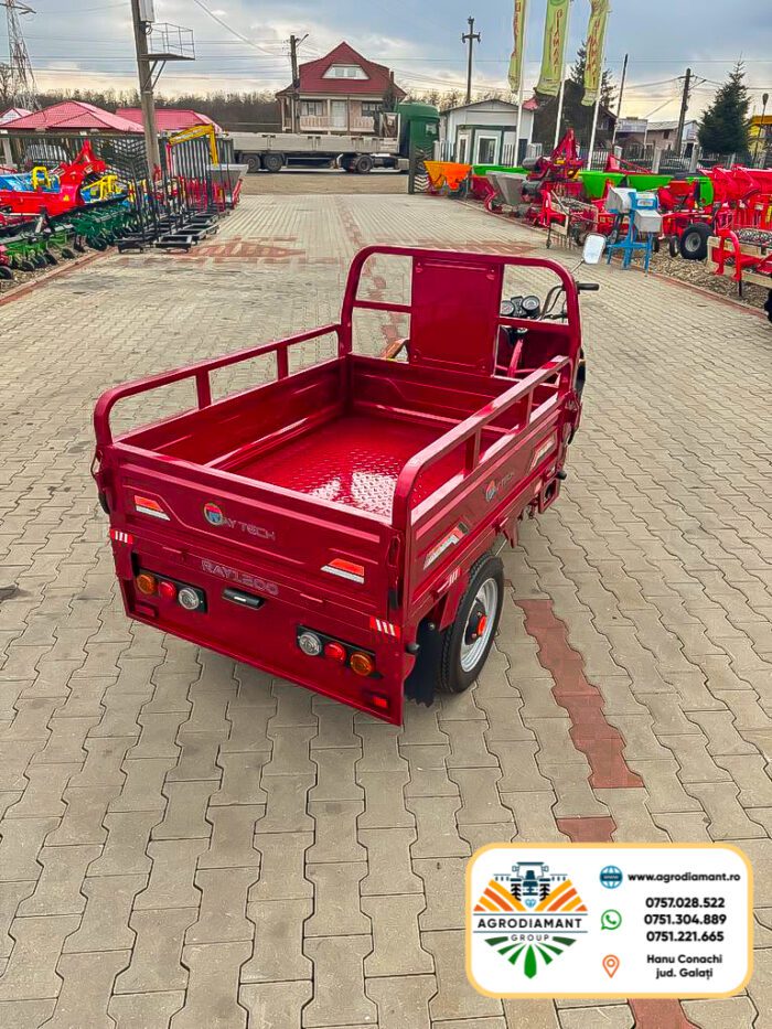 Triciclu Tricicletă electrică cargo TUK TUK cu benă basculabilă și 2 locuri RAY-TECH - imagine 3