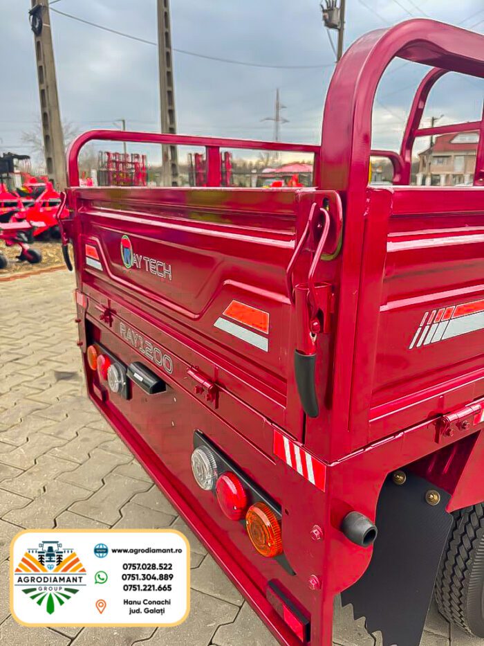 Triciclu Tricicletă electrică cargo TUK TUK cu benă basculabilă și 2 locuri RAY-TECH - imagine 4