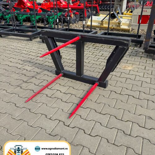 Furcă 3 țepușe pentru încărcătoare frontale cu prindere EURO - lungime țepușă 100cm