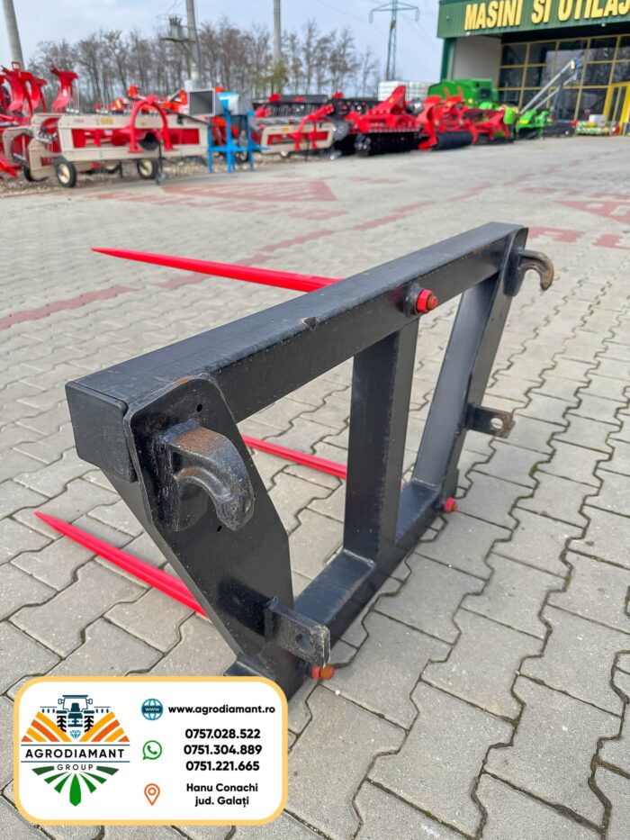 Furcă 3 țepușe pentru încărcătoare frontale cu prindere EURO - lungime țepușă 100cm - imagine 4